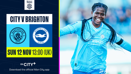 Watch City v Brighton in the WSL live on CITY+ 
