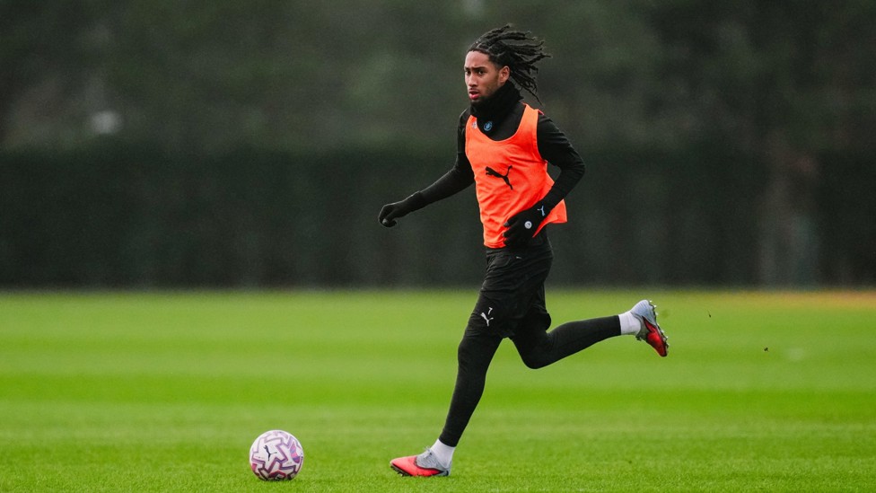 BURSTING FORWARD : Kaden Braithwaite stretches his legs.