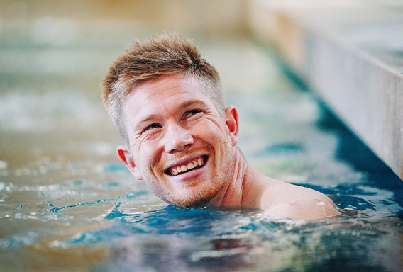 ALL SMILES: Last night's performance has clearly pleased our Belgian superstar!