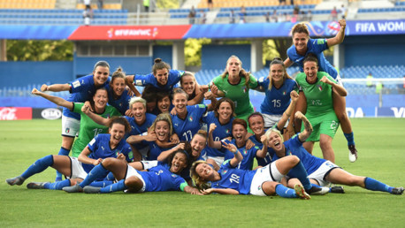 SWEET 16: The Italian squad celebrate after their victory over China