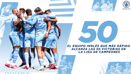 El City, el equipo inglés que más rápido alcanza las 50 victorias en la UCL 