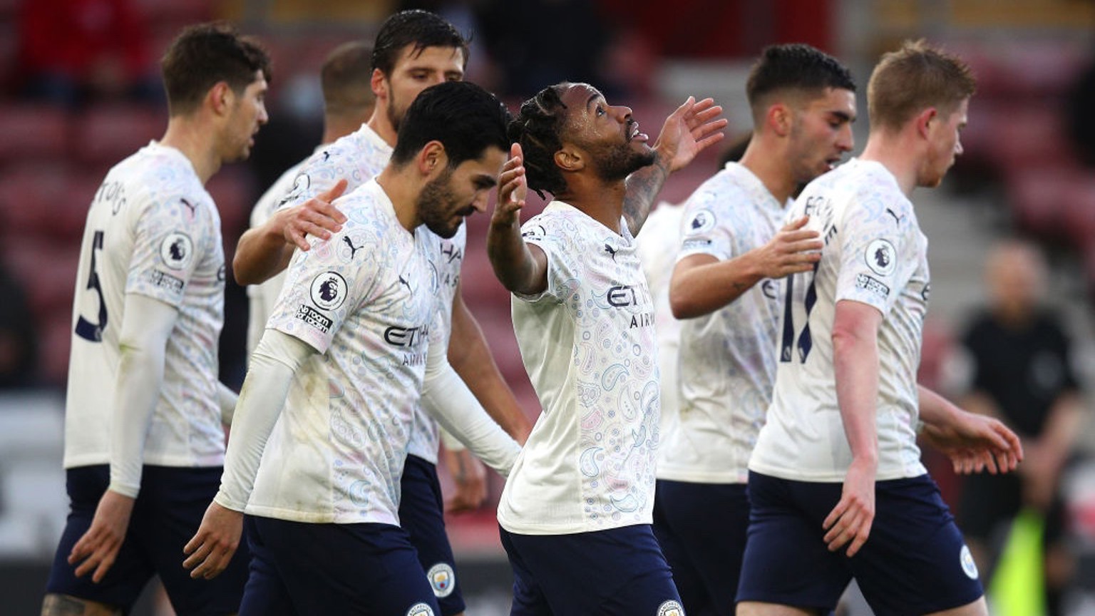 PRAYERS ANSWERED: Sterling celebrates his early opener.