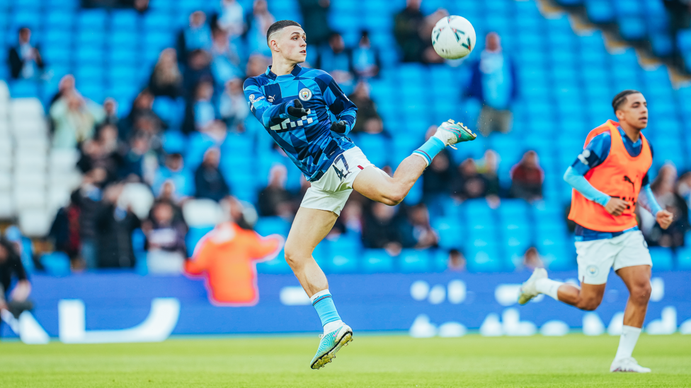 PHIL-ING IT : Foden gets in the mood.