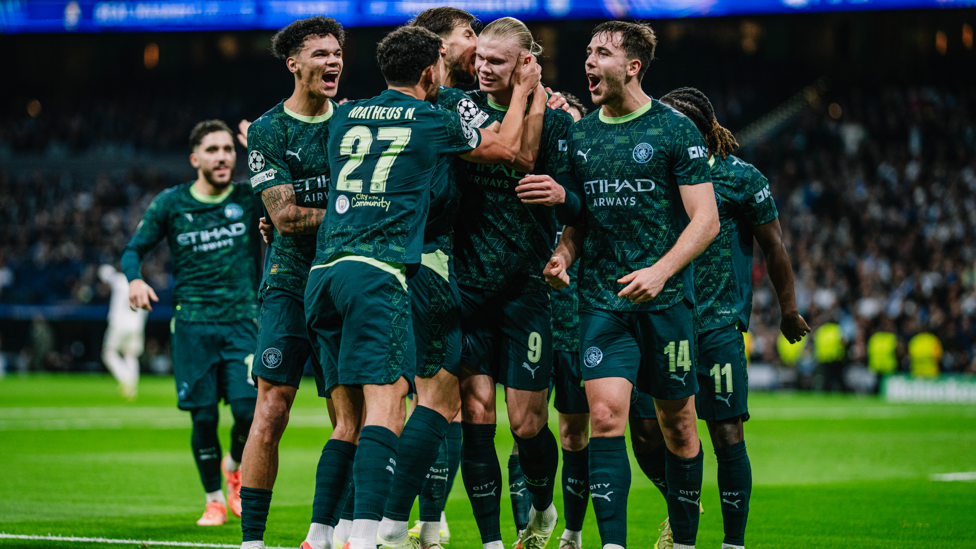 COMEBACK COMPLETE : Haaland celebrates after his penalty puts us 2-1 up.