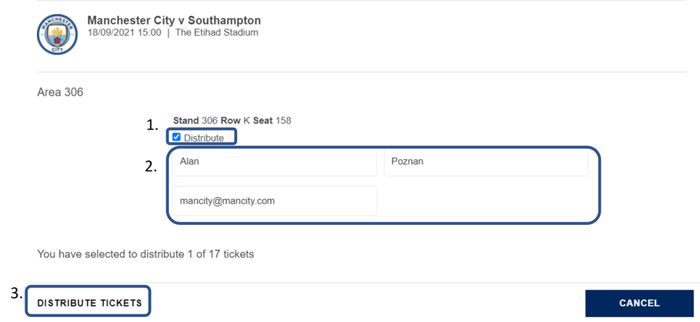 Distribute ticket