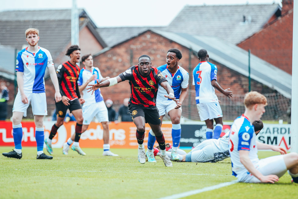 GET IN: Carlos Borges gets the party started after his first goal.