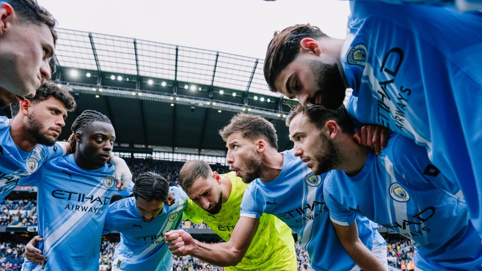 TEAM TALK: Ruben Dias gives out instructions ahead of kick-off