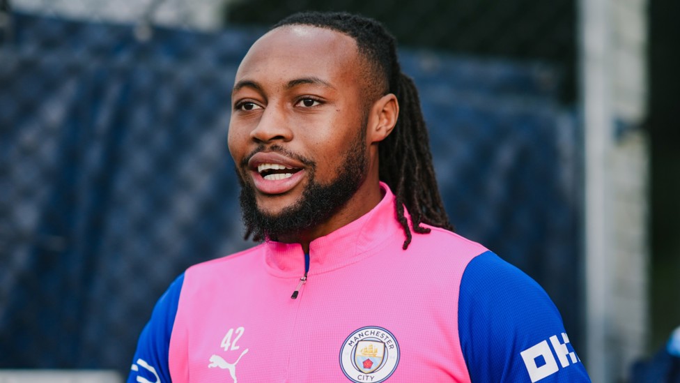 HEADING OUT : Antione Semenyo makes his way out to the training pitches.
