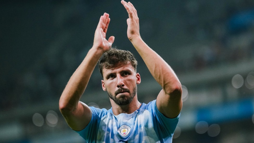 THANK YOU FOR YOUR SUPPORT: Ruben Dias claps the fans who cheered us on in Seoul