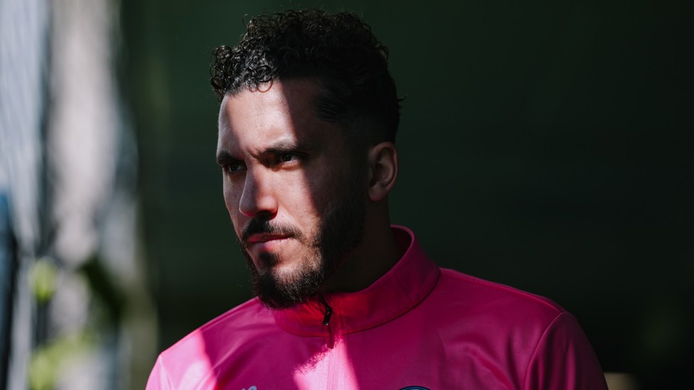 READY TO ROLL: Rayan Cherki heads out for the training session