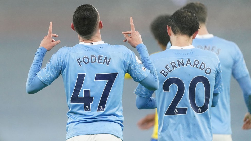 FODEN. : El máximo goleador del City durante el presente curso.