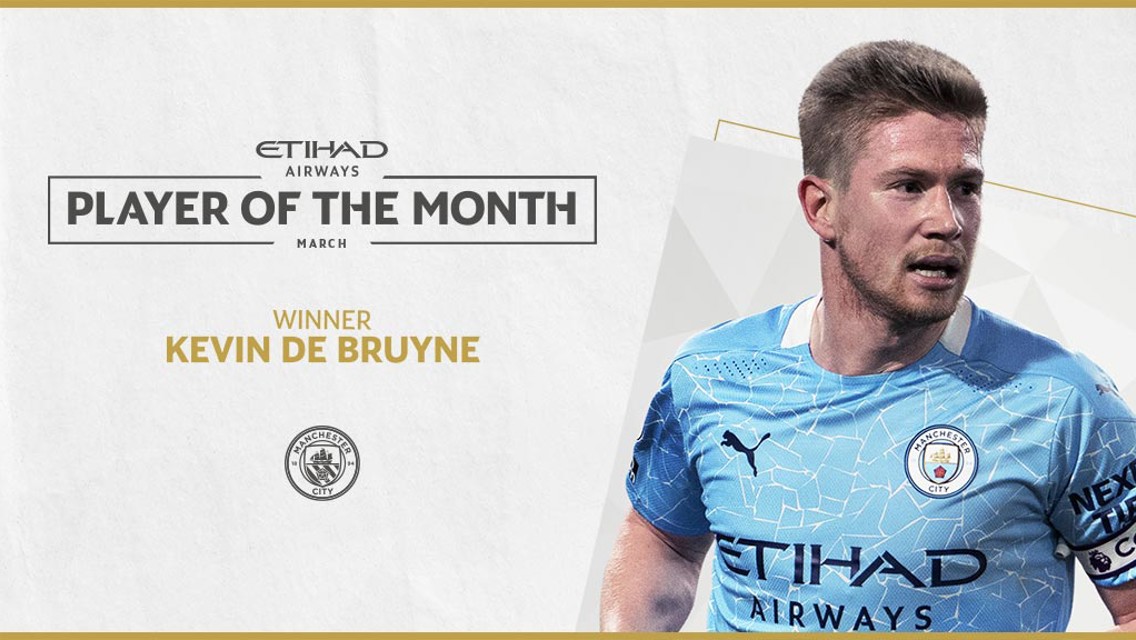 De Bruyne wins Etihad Player of the Month