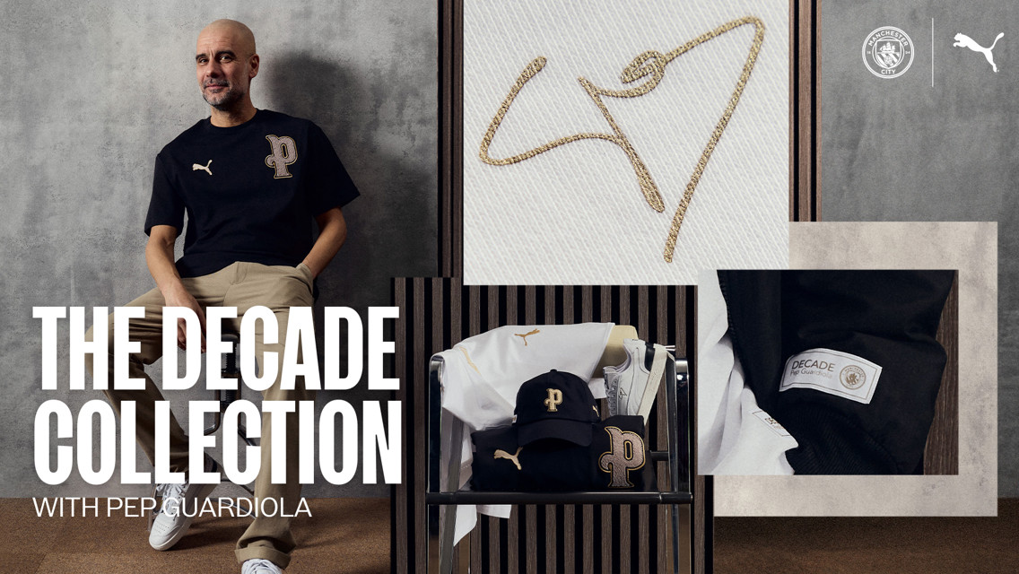 Puma and Manchester City present 'The Decade Collection' featuring clothing and accessories in collaboration with Pep Guardiola.