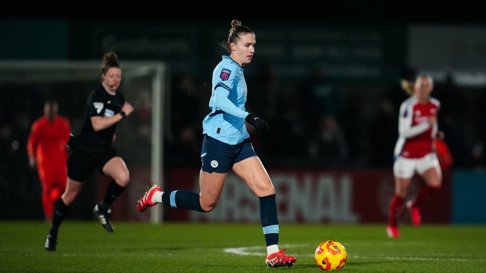 GUNNING FOR IT : Vivianne Miedema with a class performance against her former club.