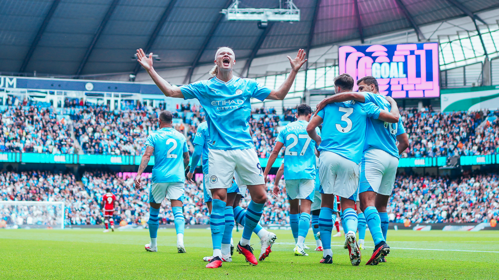 HAPPY HAALAND : Our number nine enjoyed making it 2-0!