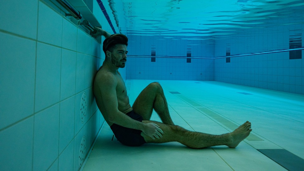 FIGHTING BACK : Jack Grealish in the pool on his return to fitness