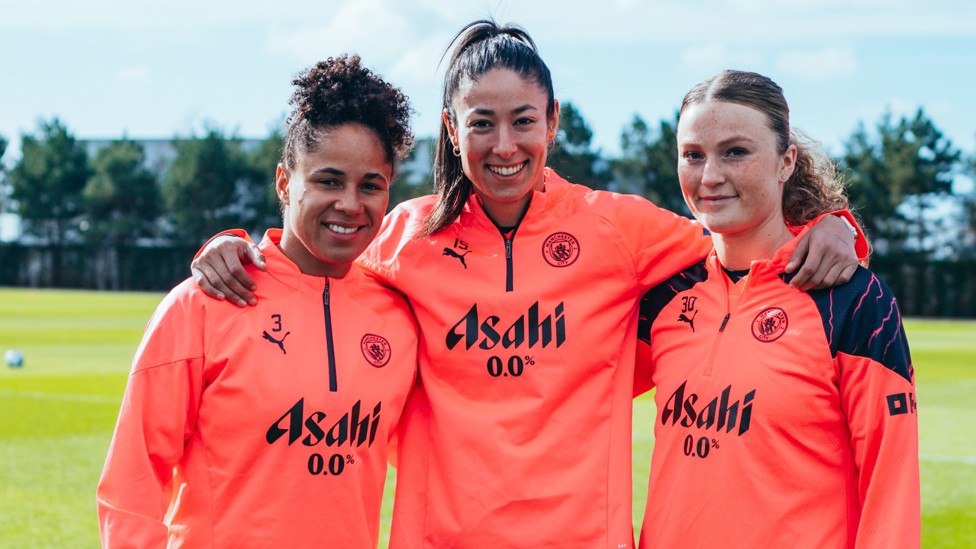 SMILE! : Demi Stokes, Leila Ouahabi and Ruby Mace get a pic together.
