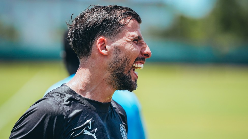 WORKING UP A SWEAT : Ruben Dias is all smiles