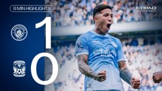 Image showing Manchester City 1-0 Coventry City in 8-minute highlights.