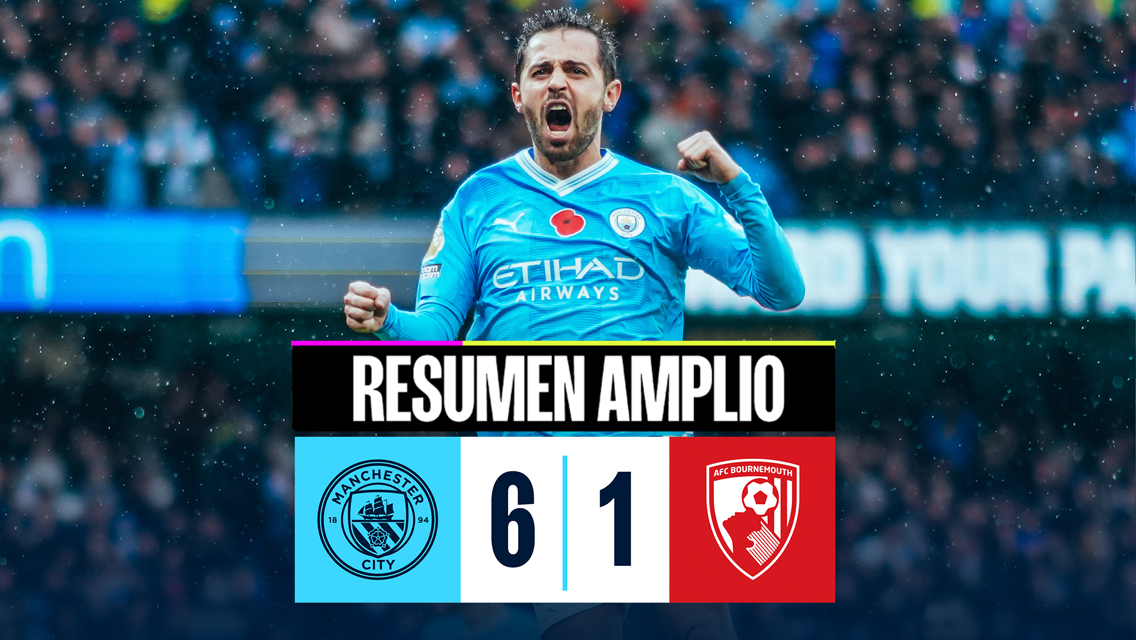 City 6-1 Bournemouth: resumen amplio