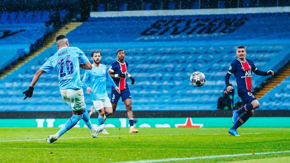 DOUBLE TROUBLE : He then went on to score City’s second goal against PSG in the same game.