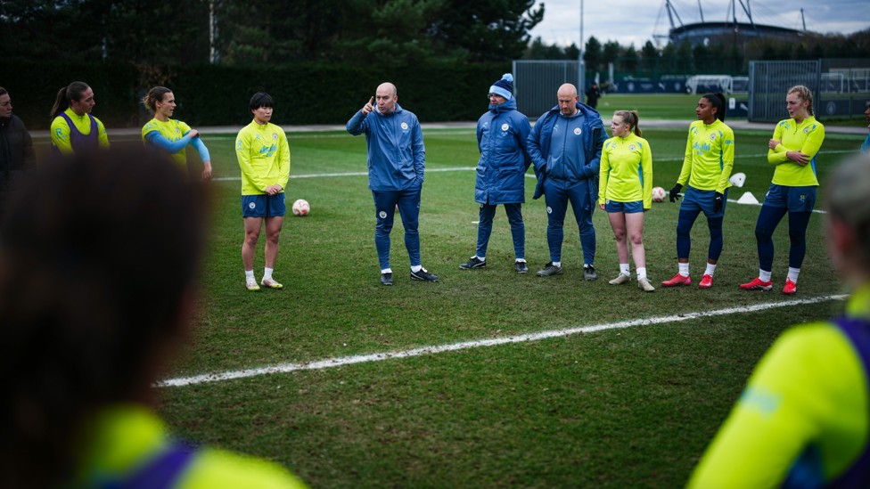 NEW VOICE : Nick Cushing tells his players what he expects from the session