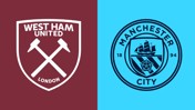 Logos of West Ham United and Manchester City football clubs side by side.