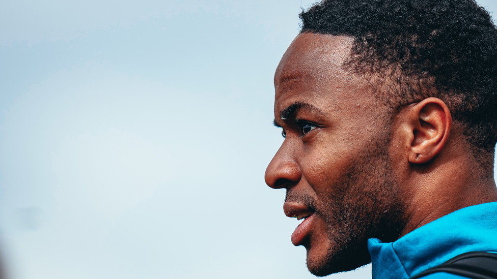 UP CLOSE : Raheem Sterling gets ready for the next drill