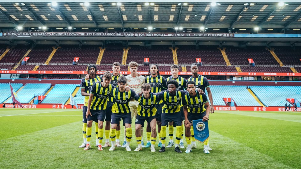 SQUAD GOALS: The City team line up ahead of kick-off.