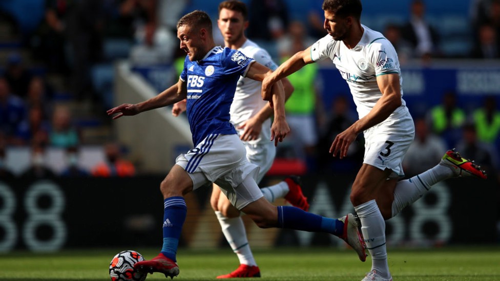 ROCKING RUBEN : Ruben Dias pays close attention to Vardy