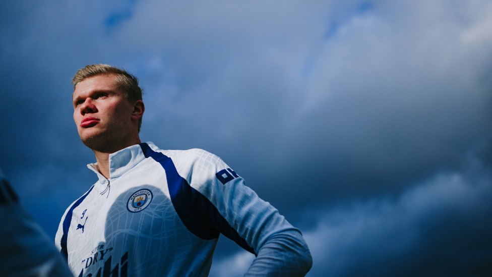 IN THE CLOUDS : Erling Haaland is in the mood