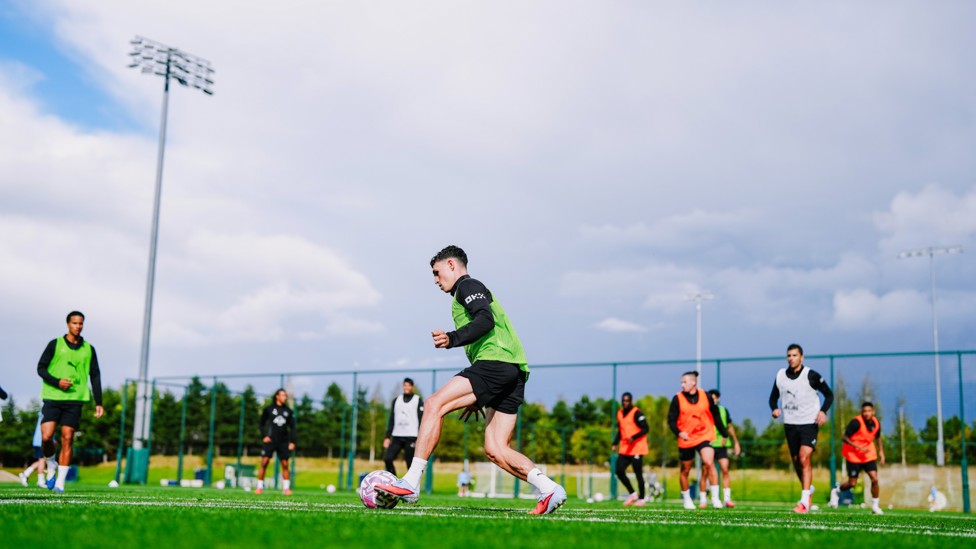 STOCKPORT STAR : Phil Foden on the ball. 