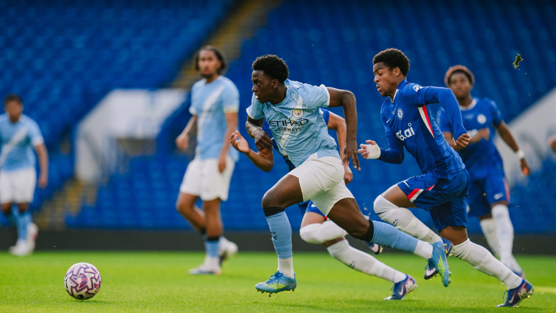 ON THE CHARGE: Xavier Parker drives on for City