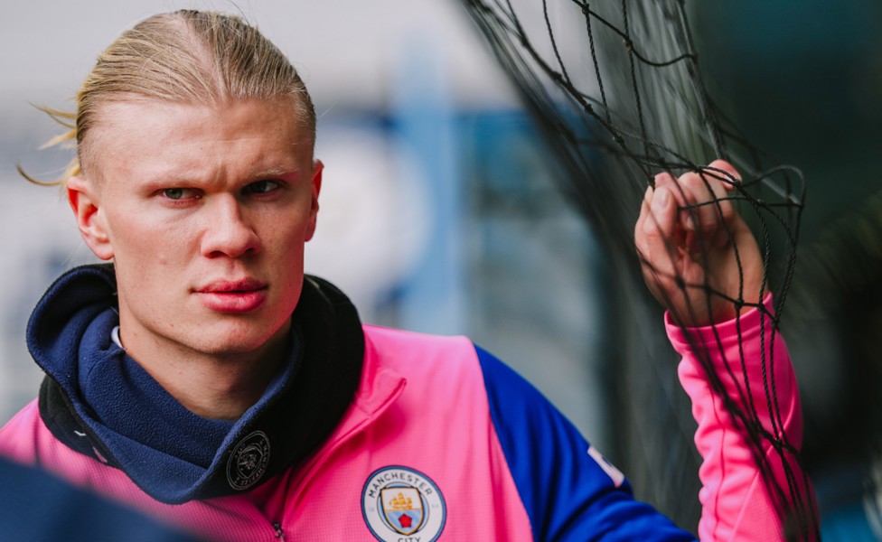FOCUS TIME: Erling Haaland gets his game face on.