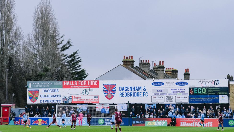 BATTLE  : City weathering a slight West Ham storm after the hosts pull a goal back. 