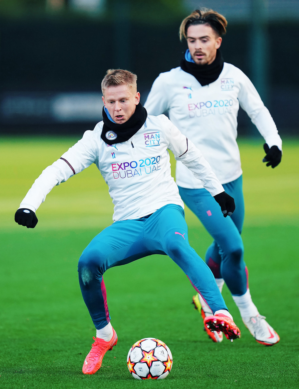 ACTION MEN: Oleks Zinchenko and Jack Grealish are in the thick of things