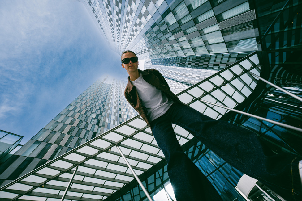 COOL AS YOU LIKE: Kerstin Casparij poses during a photoshoot in Manchester city centre