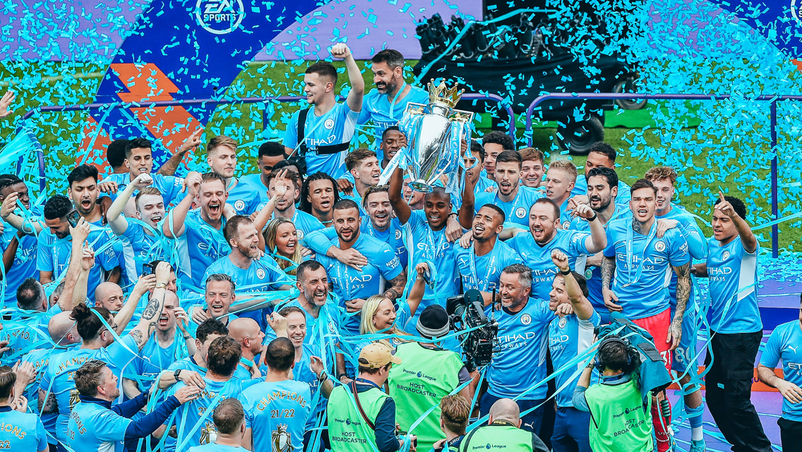 4 IN 5: For the fourth time in five seasons, City lift the PL trophy!