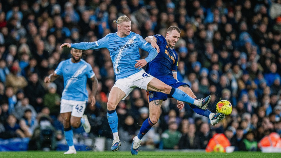 ROUGH AND TUMBLE : Haaland and Burn in a clash of the giants