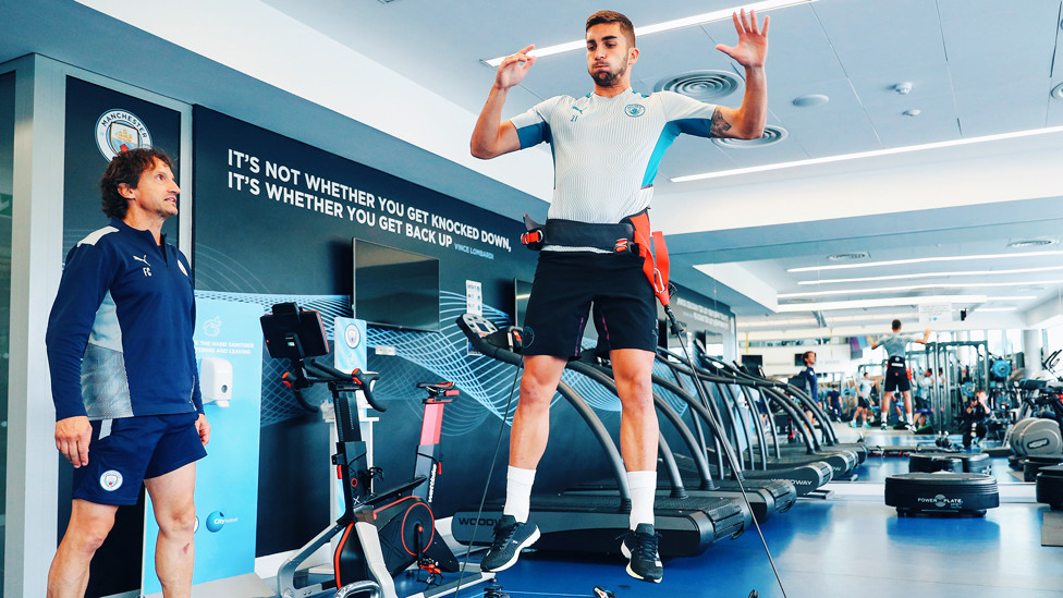 AIMING HIGH : Ferran Torres with a spring in his step