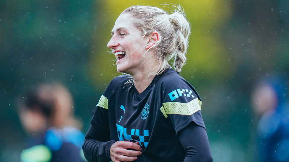 ALL SMILES : Laura Coombs in good spirits ahead of the weekend