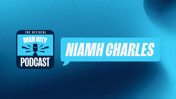 A blue background with a Man City podcast logo and the text 'NIAMH CHARLES'.