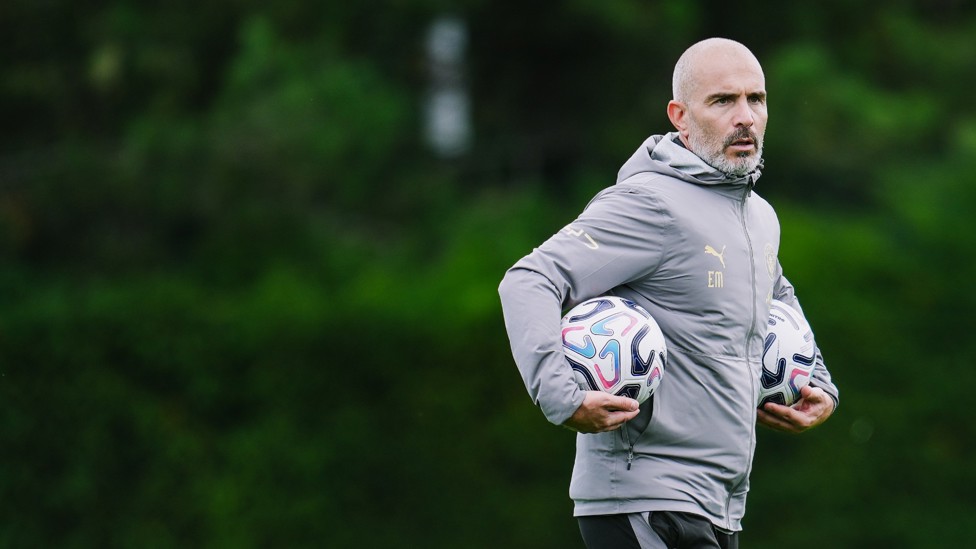 TAKING CHARGE : Enzo Maresca keeps his eye on training