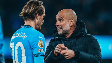PEP TALK: Passing on instructions from the touchline.
