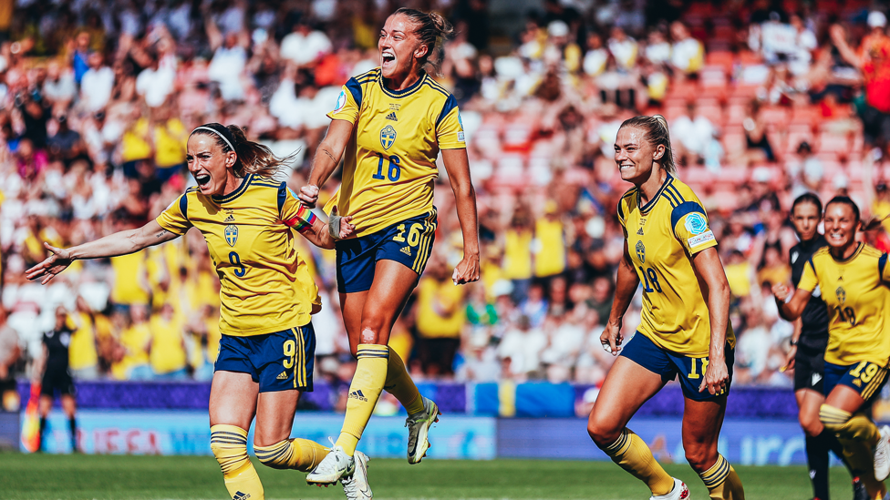 FILIPPA ON THE ATTACK : Midfielder Angeldahl scored four times as Sweden reached the final four