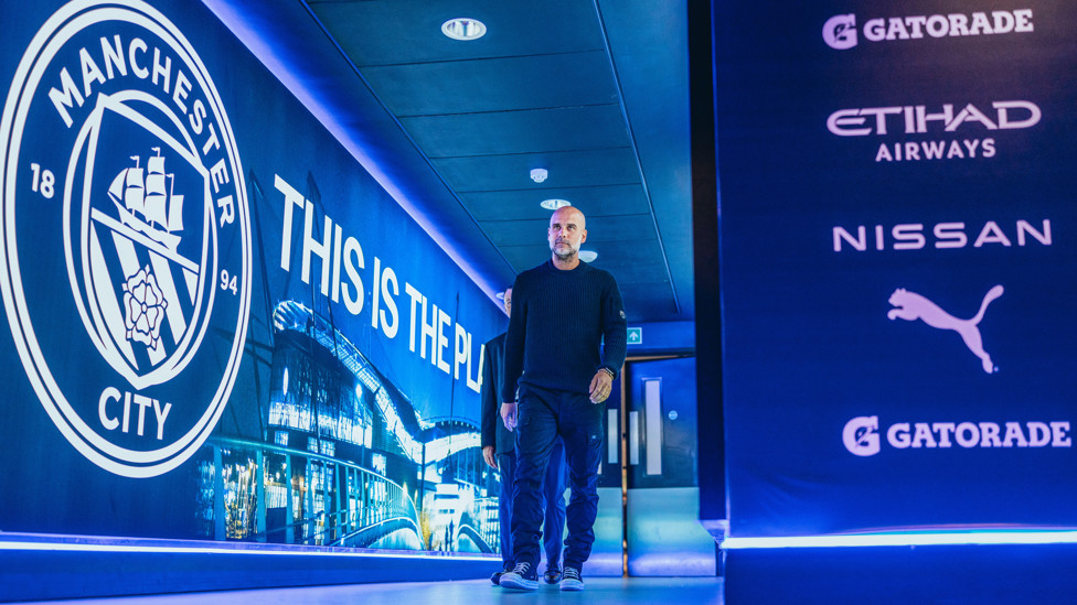 THE BOSS : Strides towards the home dressing room.