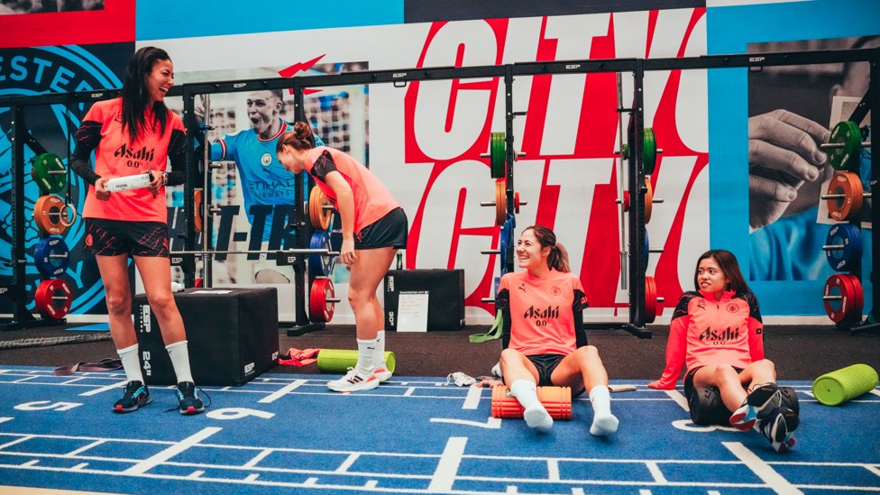 COOL DOWN : Plenty of smiles during gym work.