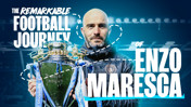 Image of a person holding a trophy with the text 'The Remarkable Football Journey of Enzo Maresca'.