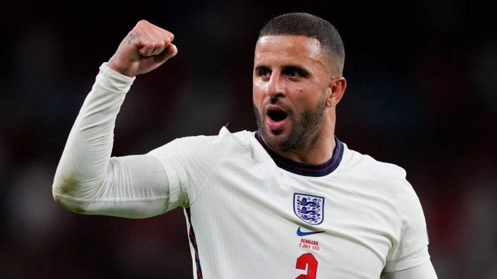 LIONHEART: Walker was one of the standout performers in England's march to the Euro 2020 final