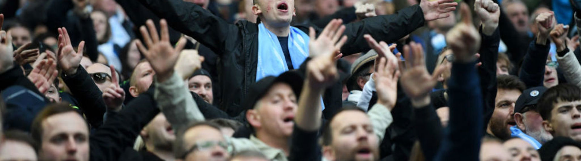 PLENTY TO SHOUT ABOUT: The City fans urge the team on at Wembley